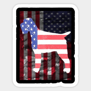 Wirehaired Pointing Griffon American Flag 4th Of July Dog Sticker